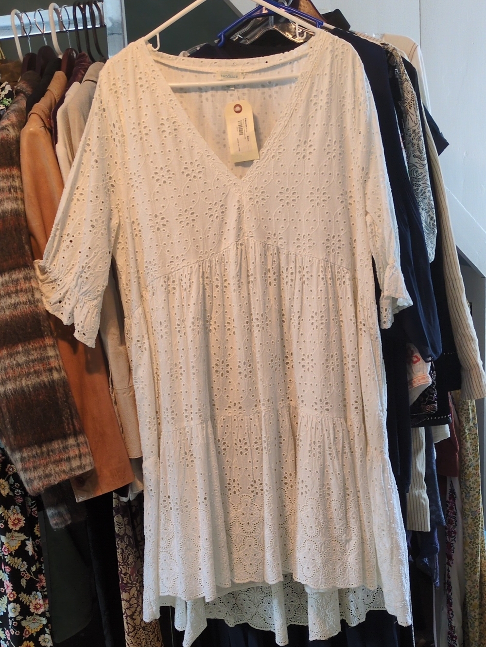 Sundance Cotton High Low Tiered Dress. PXL